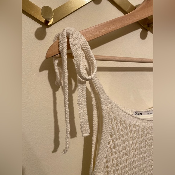 Zara White Crochet Midi Dress - Picture 2 of 3